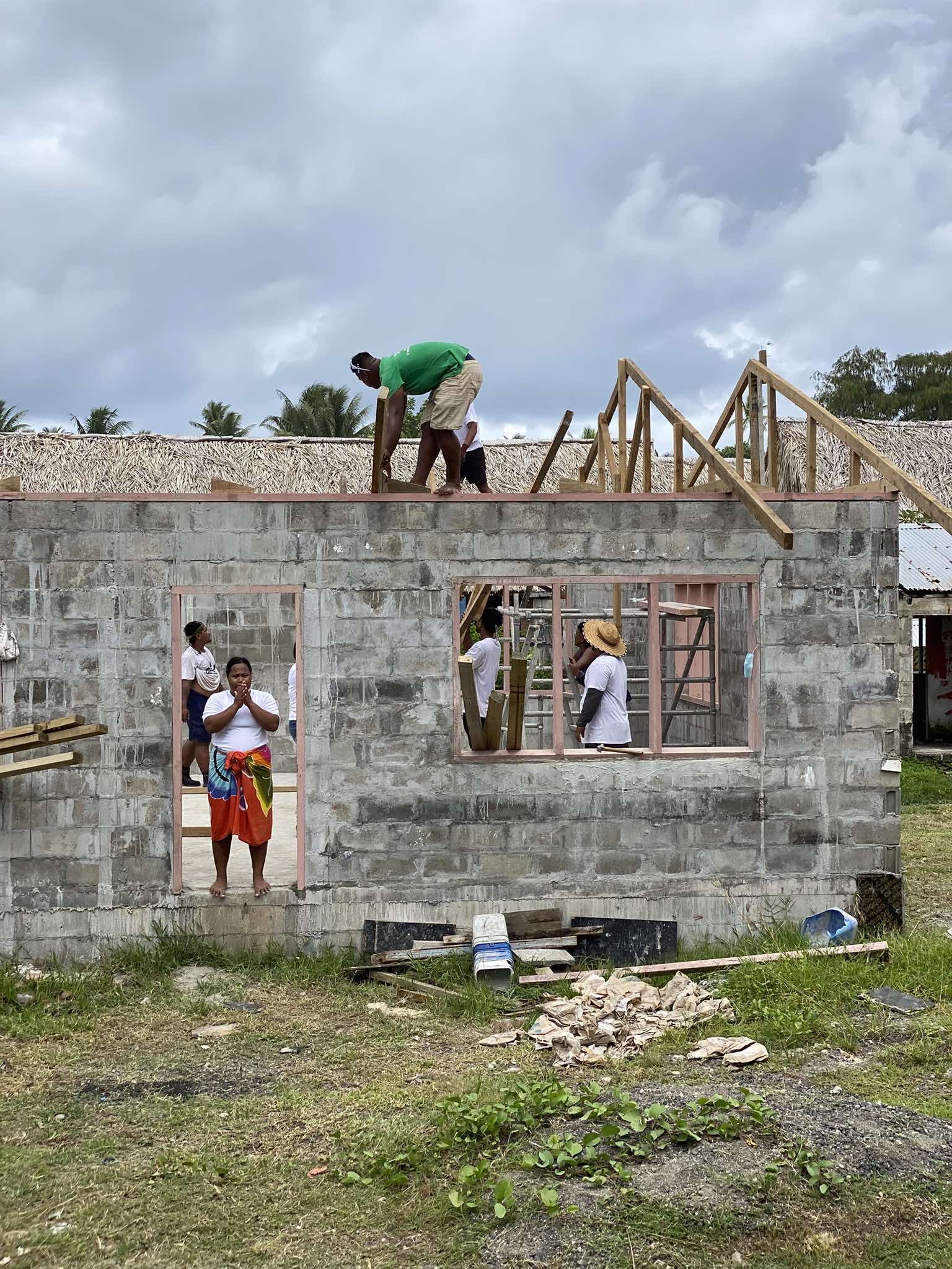 Youth working on Pastor’s house